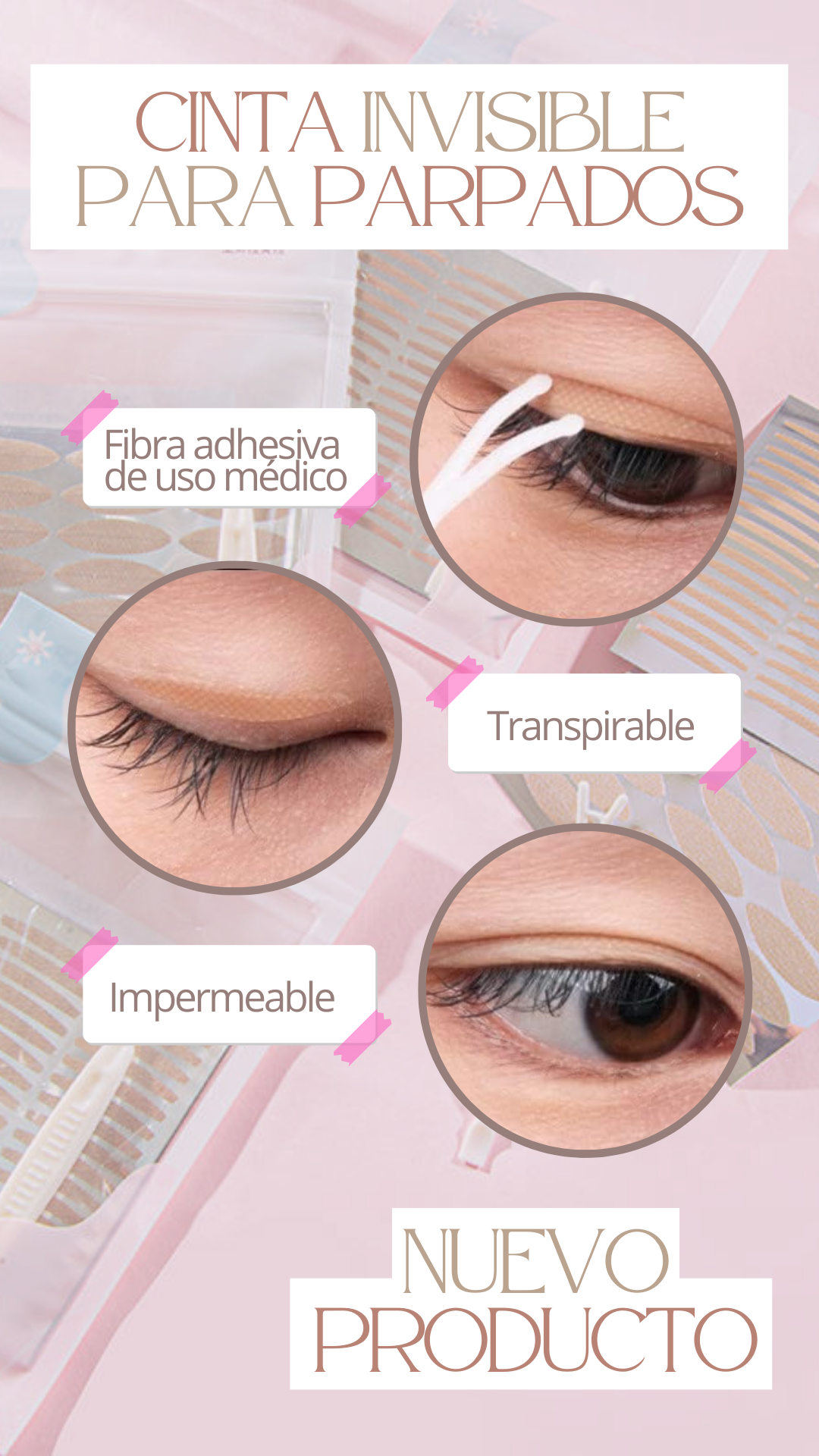 EyeLid® - Adhesivo Levanta Parpados (invisible) X 120 unds.