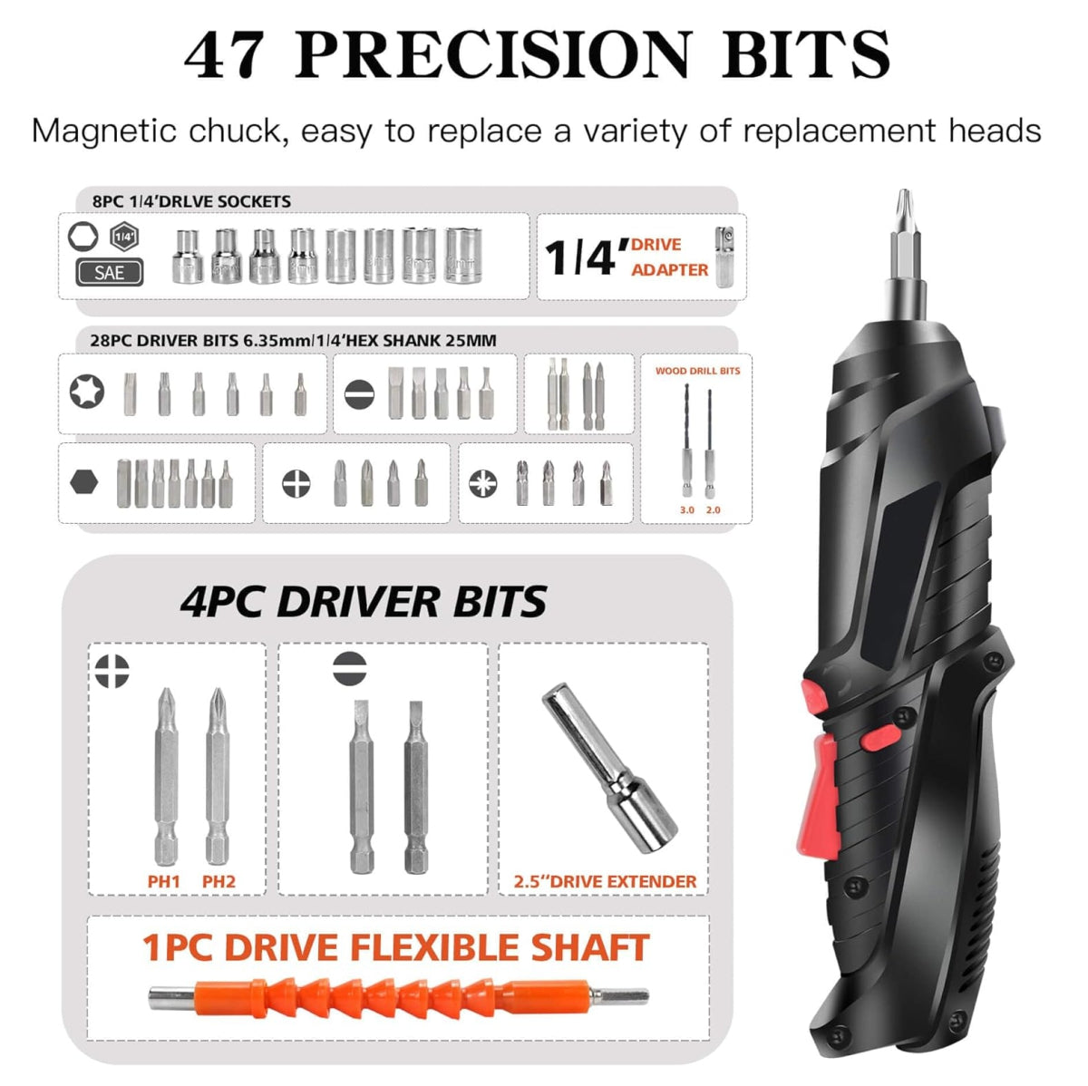 ScrewDriver® - KIT DESTORNILLADOR ELECTRICO (importado)