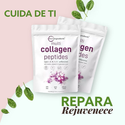 Microingredients® - Multi Colágeno con Peptidos 5 en 1 (COLAGENO TIPO 1-2-3-5-10)