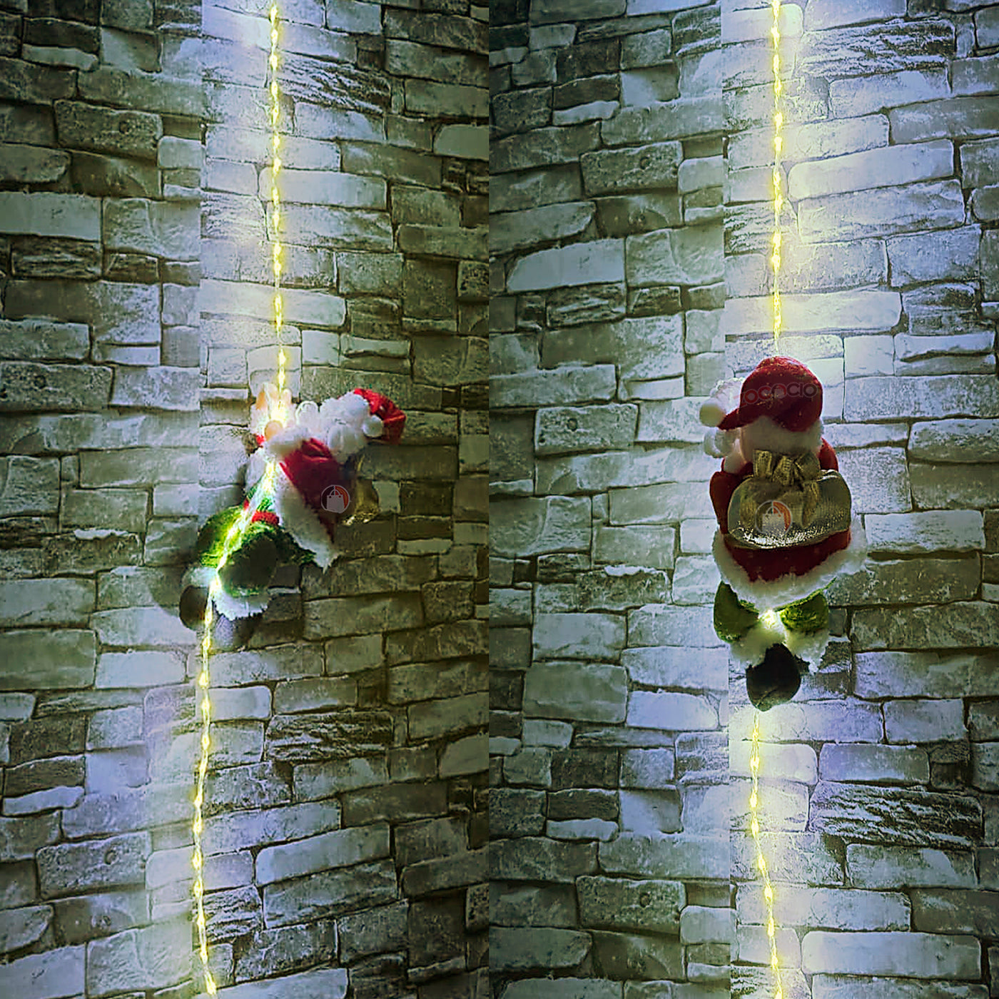 Muñeco De Papá Noel escalador con luces LED