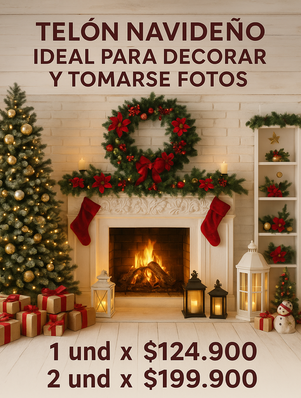 Telón Navideño - La forma mas rápida y barata de decorar.