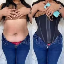 Body Wear® - FAJA CHALECO DOBLE COMPRESION CON CORRECTOR DE POSTURA EFECTO CINTURA DE AVISPA (Importada)